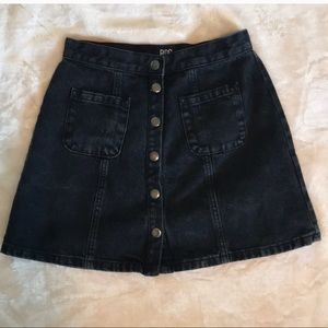 black denim skirt